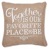Together Is Our Favorite Place to Be 12 x 12 inch Burlap Sentimental Pillow by Occasionally Made