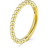 PreMini Beaded Nose Hoops for Women Men-316L Surgical Steel Hinged Nose Hoops 16G Clicker Septum Nose Ring Lip Helix Cartilage Hoop Earring Daith Rook Conch Body Piercing Jewelry 8MM 10MM