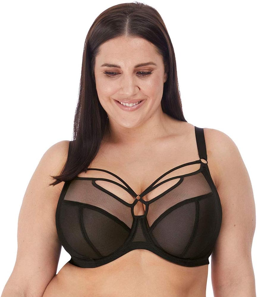 ElomiWomen's Plus Size Sachi Strappy Underwire Plunge Bra