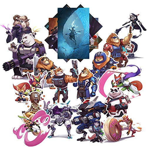 GTOTd Store Game Overwatch Stickers Animal Set #1 [Premium Quality Matte Waterproof Vinyl Stickers for Water Bottles、Laptops, MacBook, Skateboards, Luggage, Cars, Bumpers, Bikes, Bicycles, Bedro