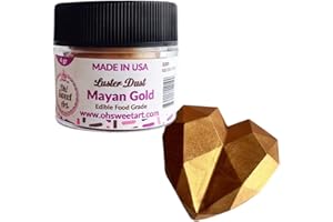 MAYAN GOLD Edible Luster Dust, Mayan gold, Pharaohs gold, 4 GRAMS EACH CONTAINER By Oh! Sweet Art Corp
