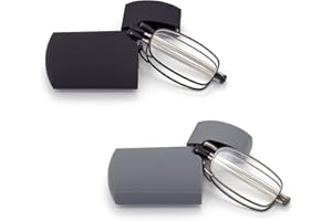 HIGHLIKE Hard Cases Folding Reading Glasses, Pocket Wallet Purse Compact Spring Hinge Readers, Transparent Clear Lens