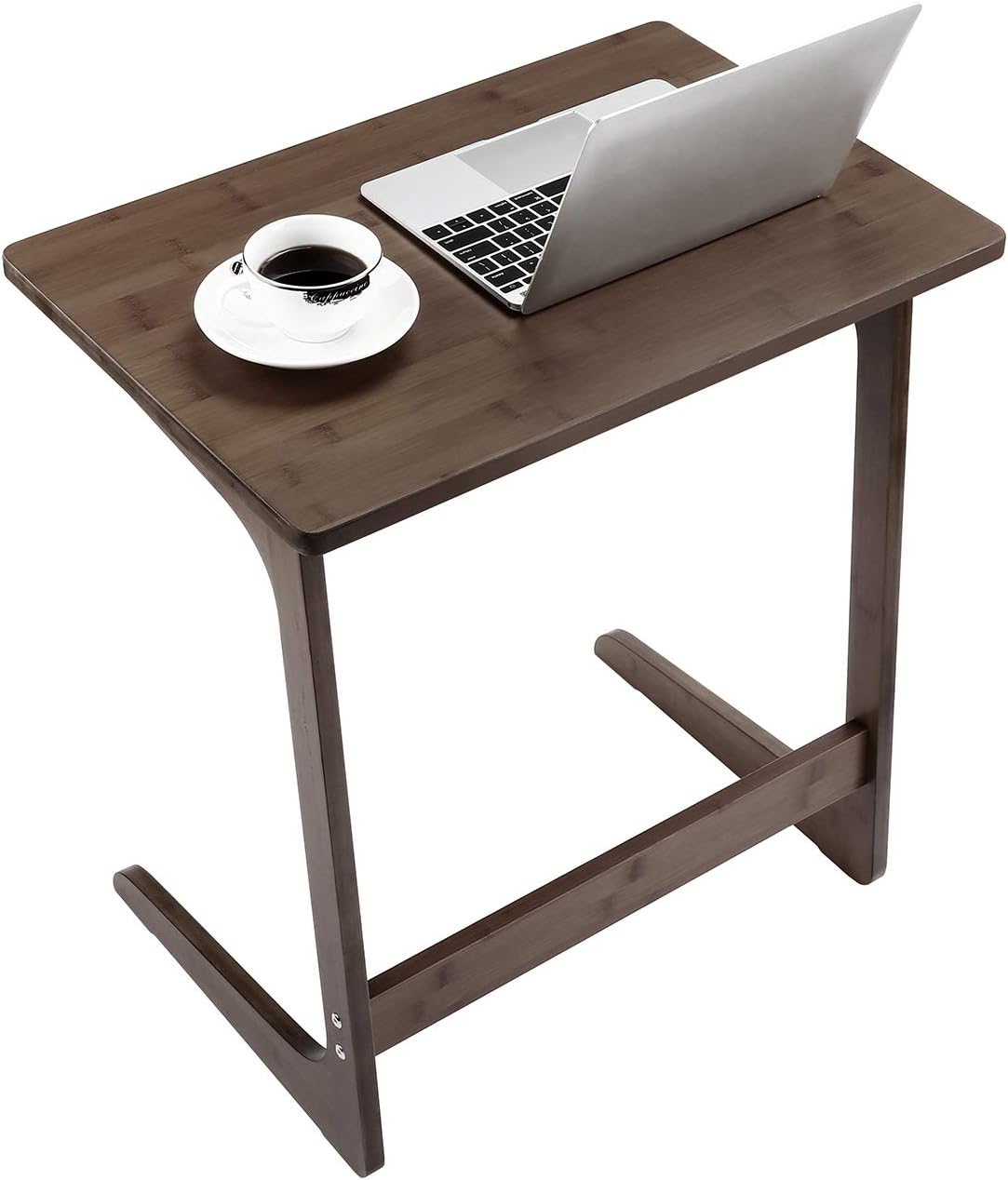 Sofa Table TV Tray, NNEWVANTE Couch Sofa End Table Laptop Desk Bamboo Coffee Table Side Table Snack Tray for Eating Writing Reading Living Room Modern Furniture Home Decor Office-Walnut: Kitchen & Dining