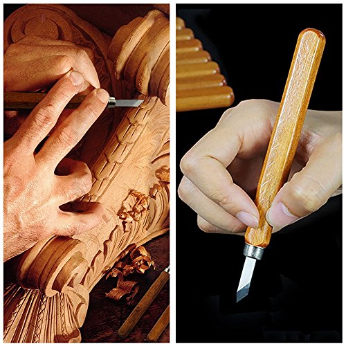 image for KFSM 12 Set Wood Carving Tools with Storage Case, Durable High Carbon 