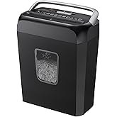 Bonsaii 6-Sheet Cross Cut Paper Shredder for Home, 3.4 Gal Bin | P-4 Security Level, Shreds Credit Cards, Staples &amp; Paper Clips, with Portable Handle, Small Shredder for Home Office，C237-B