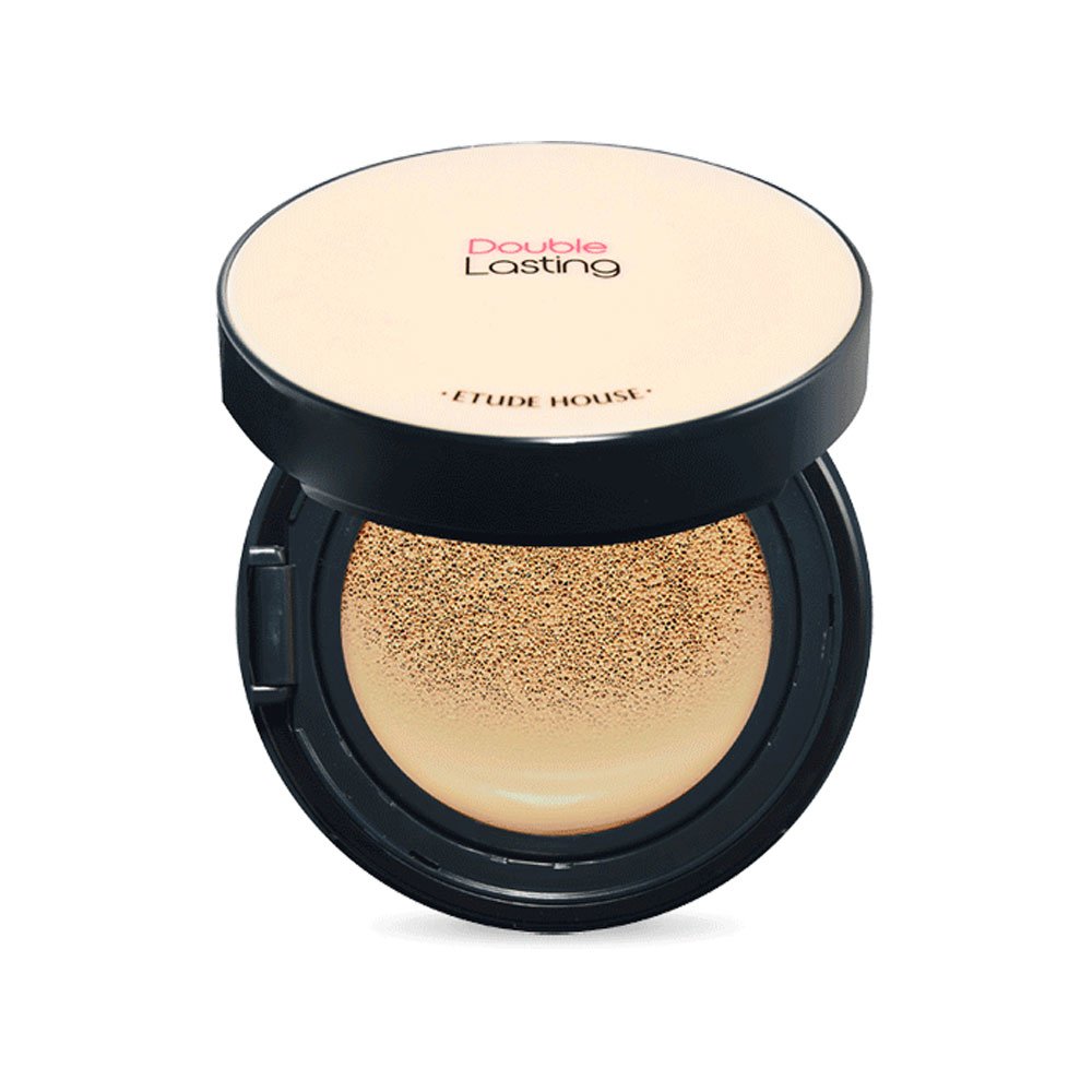 ETUDE HOUSE Double Lasting Cushion #Y04 Beige | 24 Hours Long-Lasting, Flawless Skin Make-up for a Moisturized, Smooth and Semi-Matte Skin Finish | Korean Makeup