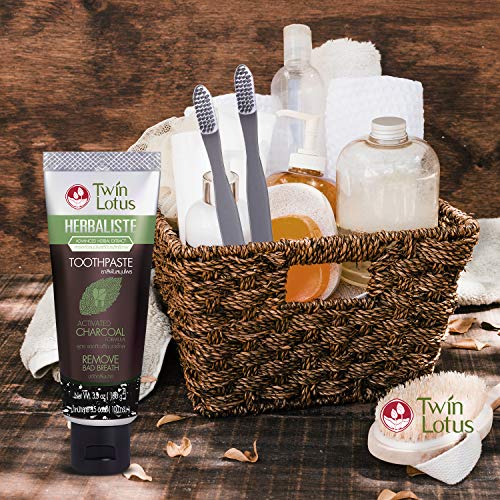 TWIN LOTUS Charcoal Toothpaste Non SLS Toothpaste Teeth Whitening