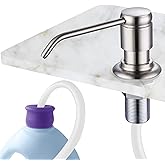 GAGALIFE Soap Dispenser for Kitchen Sink (Brushed Nickel) and Extension Tube Kit, Complete Brass Head, 40" Silicone Tube Connect to The Soap Bottle Directly, Say Goodbye to Frequent Refills