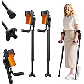 FUSHIDE Forearm Crutches for Adults, 3-Angle Elbow Support (10&deg;/45&deg;/90&deg;) | 14-Level Height-Adjustable Arm Crutches with EVA Pads, Straps &amp; 3-Part Detachable Frame for Surgery Recovery &amp; Daily Mobility
