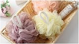 Omenluck Bathing Balls Back Scrubber Towel Deep Cleaning Body Exfoliator Purple view 4