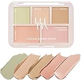 LUNA Conceal Blender Palette 01 Clear Cover 5-in-1 Color Correcting and Concealing with Beige, Green, Vanila, Medium Peach and Pure Bright Buildable, Suitable for Neutral and Warm Tones