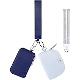 Babysun Mini Zip Around Dual Pouch Wristlet With 2 Straps Wristlet Keychain Wallet for Women Coin Purse Small Cute for Teen Girl