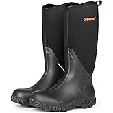 Showave Women's Rain Boots Tall Insulated Rubber Boots for Women Neoprene Waterproof Boot Durable Mud Boot for Gardening Farming Fishing