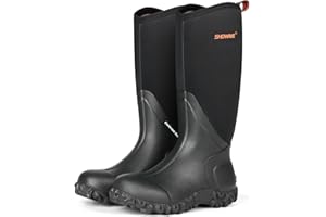 Showave Women's Rain Boots Tall Insulated Rubber Boots for Women Neoprene Waterproof Boot Durable Mud Boot for Gardening Farming Fishing