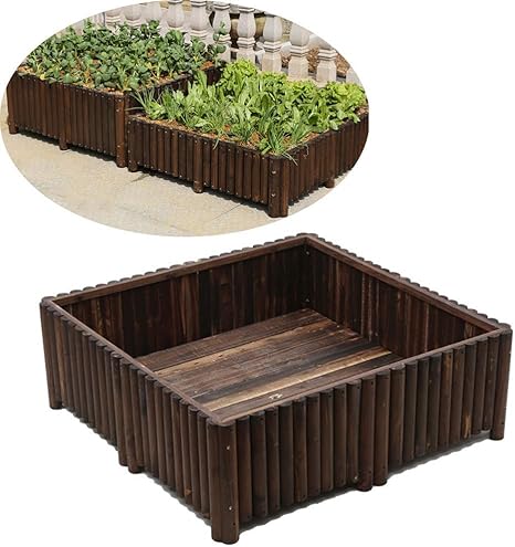 Amazon Co Jp 上げられた庭のベッド 木製の上げられた庭のベッドボックスキット野菜のための高架花壇プランターボックス1x1x40cm ホーム キッチン