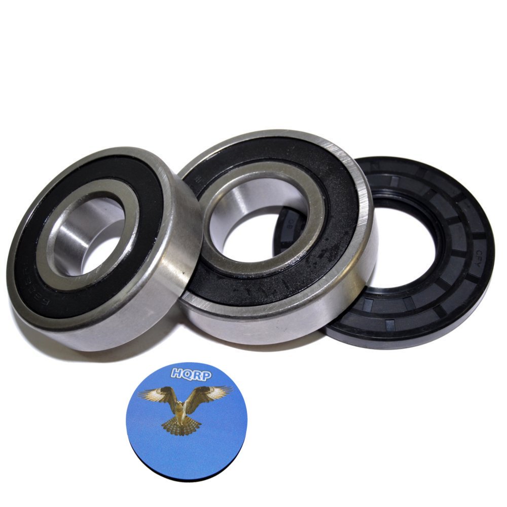 HQRP Bearing and Seal Kit for Frigidaire FWT647GHS0 FWT647GHS1 FWT648GHS0 FWT867GHQ0 FWT867GHS0 FWTB59RGS0 Front Load Washing Machine Washer Tub + HQRP Coaster