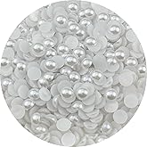 YHYPOCI 700pcs 10mm Half Pearls for Crafts Flatback Round Half Pearl Beads for Jewelry Making Nail Art Scrapbook Craft Wedding Dress Decoration(White)