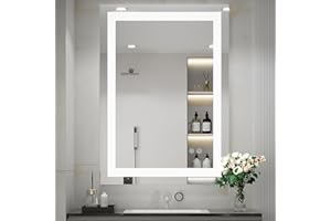 FTOTI 36 x 24 Inch LED Bathroom Mirror for Vanity,Wall Mounted Lighted Mirror, Frameless Bathroom Mirror with Lights Dimmable Anti-Fog Memory Function(Horizontal&Vertical)