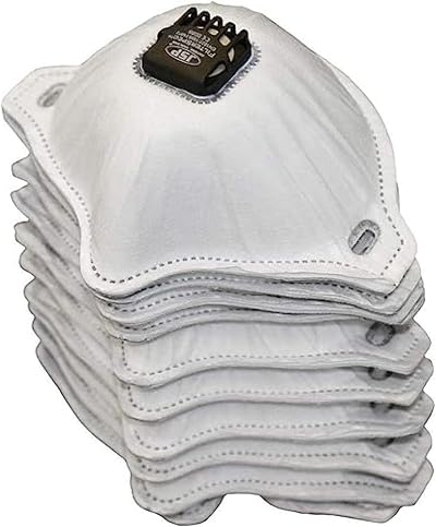 JSP Filterspec Valved Replacement FFP2 Filters Black/Clear Box of 10