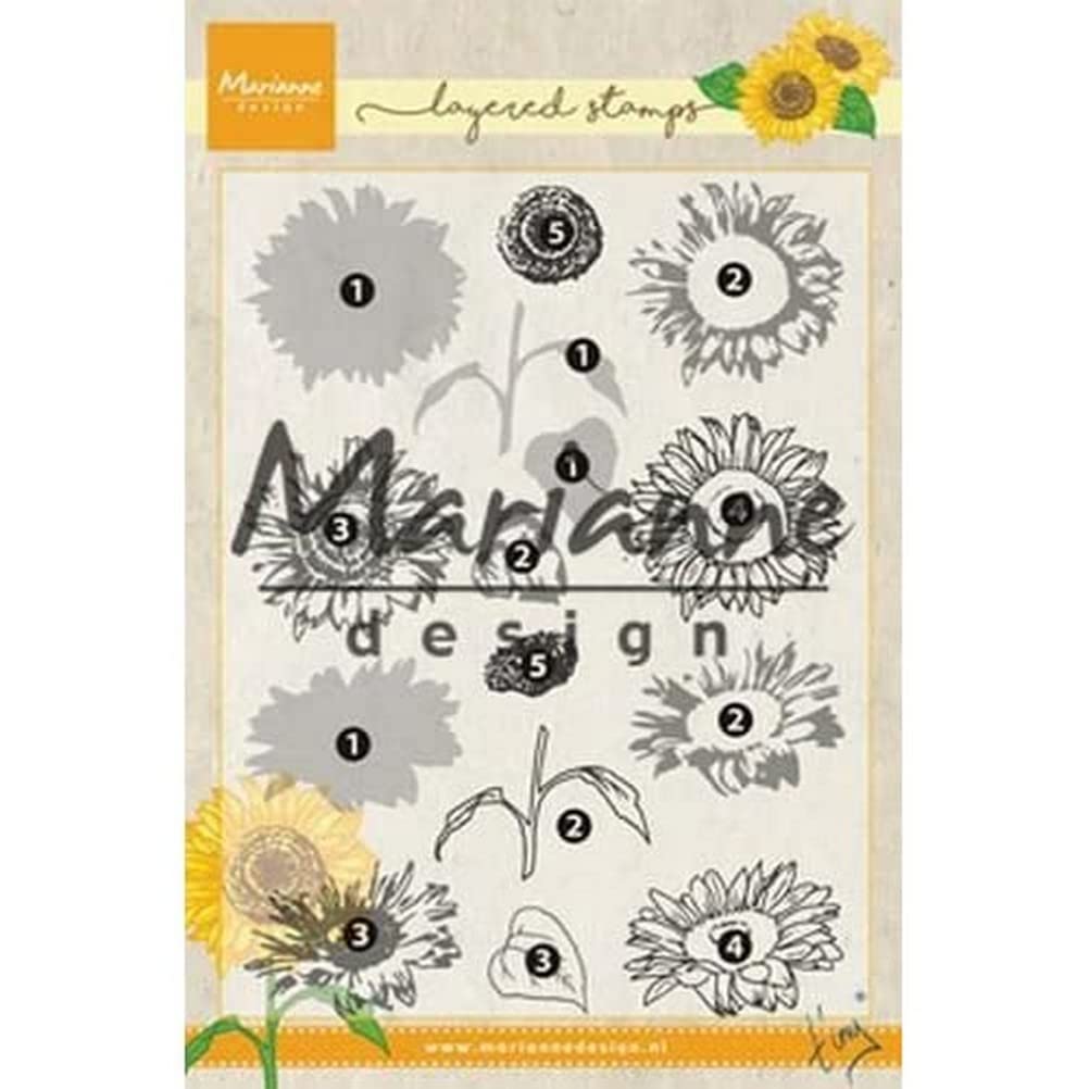 Marianne Design Clear Tiny's Layered Sunflower for Stamping Crafts, 5,9 x 5,2 cm