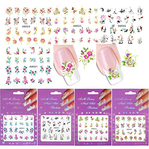 3D Nail Art Accessories Kits 12 colors Natural Real Dry Flower, Nails Rhinestone Pearl Metal Studs Wheel, Multicolor Striping Tape Line, Nail Stickers Decal Decoration Set with Tweezers (SET19A)