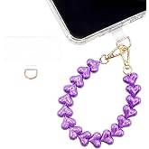 Lokaya Heart Beaded Phone Wristlet | Phone Wrist Strap With Tether Tab | Cute Accessory for Phone, AirPods, Bag, Keys, Camera
