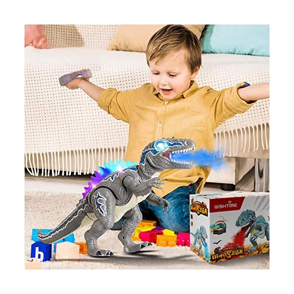 WISHTIME-Remote-Control-Dinosaur-Toys-for-Kids-Electronic-Toy-Walking-Spray-Mist-Realistic-Velociraptor-Dinosaur-Toys-with-LED-Light-Up-Roaring-Sound-Shaking-Head-For-Toddlers-Boys-Girls WISHTIME Remote Control Dinosaur Toys for Kids - Electronic Toy Walking Spray Mist Realistic Velociraptor Dinosaur Toys…