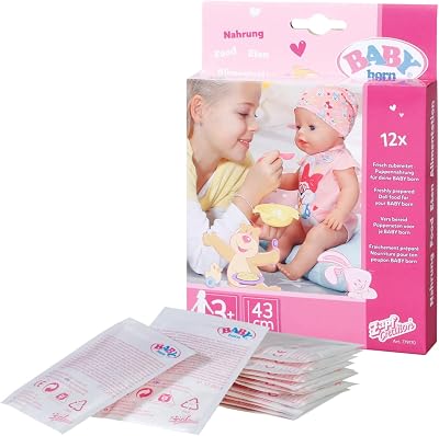 BABY born Food Sachets for Doll 12 Pack Pink Easy for Small Hands 3+