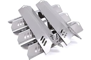 Adviace 15 inch Grill Heat Shields Replacement for Dyna-Glo DGF510SBP, DGF493BNP, Set of 5 Barbeque Grill Heat Plates for Backyard Grill Replacement Parts BY15-101-001-02, BY13-101-001-13, GBC1460W