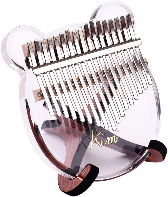 17-Key Kalimba Thumb Piano Musical Gift Transparent Acrylic Material with Carry Bag Tuning Hammer + Wooden Thumb Piano Stand