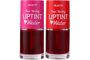 LINGYUN Water Lip Tint Strawberry/Cherry,korean Lip Tint Stain Natural Moisturizing& Non-sticky,Lip/Eye/Cheek 3 in 1 Lip Gloss，Smudge-proof & Lightweight,Vivid Color