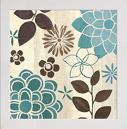 Frame Company Watson Range Abstract Garden Blue II by Veronique Charron, Photo Frame - 12 x 12 Inches, White