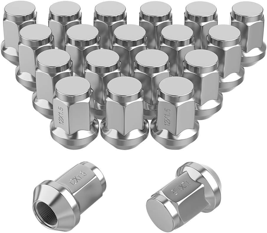 YITAMOTOR 12x1.5 Lug Nuts Chrome, Wheel Lug Nuts Closed End Bulge Acorn Cone Seat 1.2" Tall 3/4" Hex