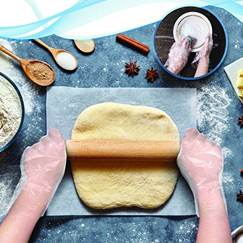 Disposable Poly Gloves, One Size Fits All, 500 ct, Great for Food Preparation, Latex Free, BPA Free