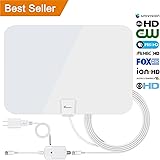 HD TV Antenna - Upgraded Amplified Digital HDTV Antenna 50-80 Mile Range Local Broadcast 4K HD VHF UHF Signal TV Channels for Television with Detachable Amplifier and 16.5feet Coax Cable