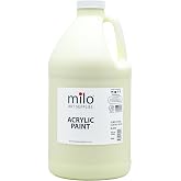milo Glow in the Dark Acrylic Paint, Clear Phosphorescent Glow, 64oz Bottle | Glows UV in Black Light, Easy Light Glow Activated, Made in the USA, Safe &amp; Non-Toxic, Painting in the Dark, Half Gallon