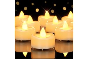 merrynights Flameless Candles, 50 Pack LED Tea Lights Candles Battery Operated, Last 200+ Hrs Flickering Tea Lights, Flameless Tealight Candles for Halloween Diwali Fall Christmas Wedding