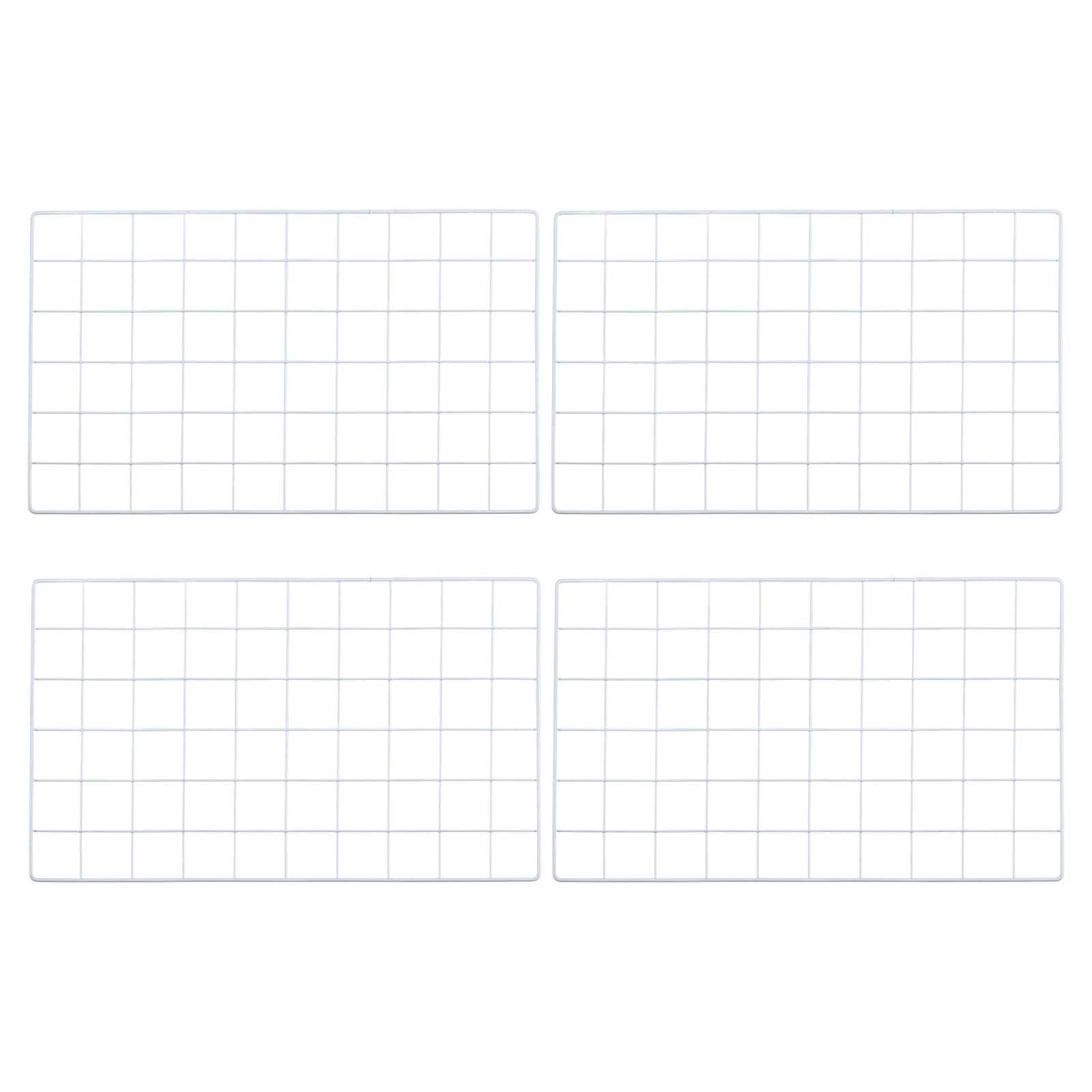 PATIKIL 20x12 Inch Wall Grid Panel, 4 Pcs Metal Wire Photo Wall Decorative Grid for Photo Display Hanging Picture Memo Home Decorations, White