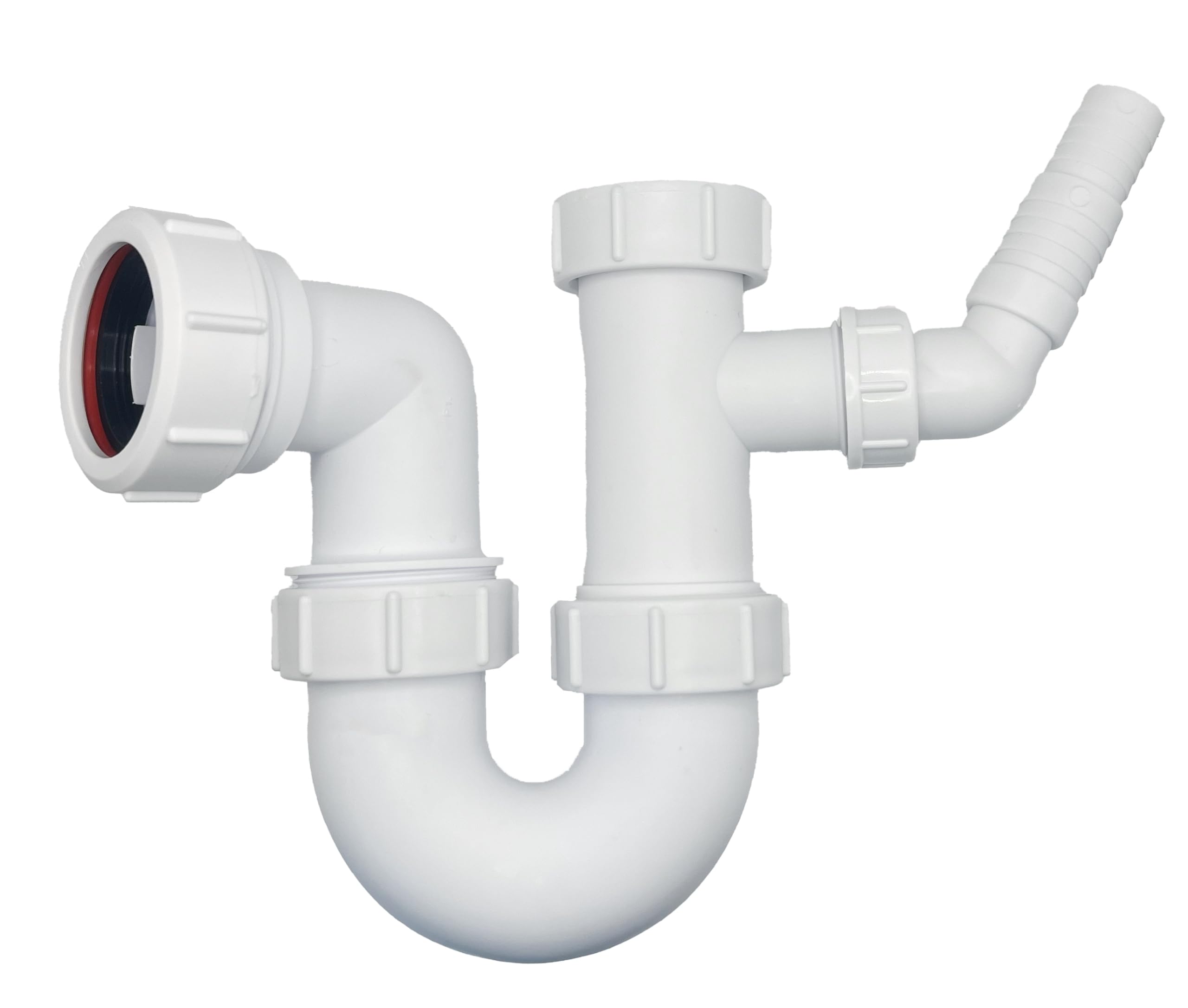 Multi-fit Sink Swivel P Trap with a 135 Degree Nozzle 40mm (1.1/2"), Complete with 75mm Water Seal, Compliant with BS EN 247-1:2002 Standard