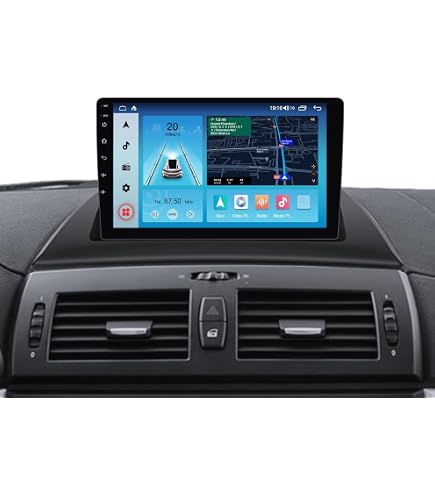 JUNSUN BMW E83 Android 13 Radio 1GB + 32GB Mit Navigation Autoradio, FM, Black
