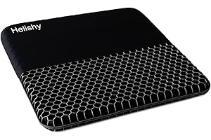 HELISHY Gel Seat Cushion, Double Thick Egg Gel Cushion for Pressure Pain Relief, Breathable Wheelchair Cushion Chair Pads for Car Seat Office Chair (Black)