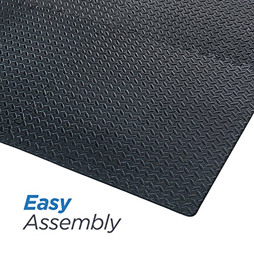 Basics Hardware Interlocking Puzzle Wood Mat (Black, 2,2 m²) Flooring