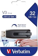 Verbatim Store n Go V3 USB 3.2 Gen 1 32GB Flash Drive Sliding Mechanism Black view 7