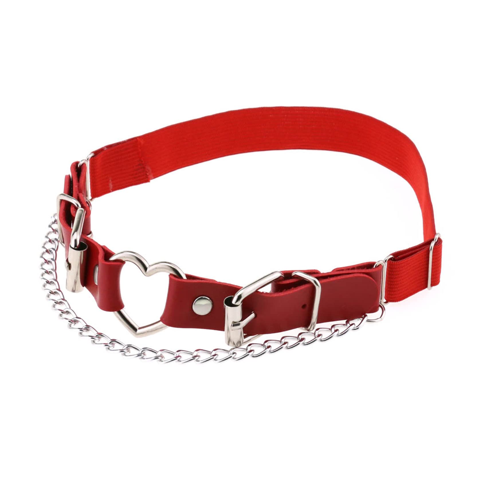 2PCs Leather Leg Garter with Chains, Elastic Rock Heart Thigh Garter for Women