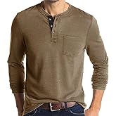 Olidarua Mens Casual Short Sleeve Henley Shirts Fashion Button T Shirts with Pocket