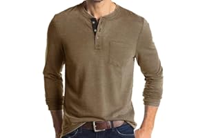 Olidarua Mens Casual Short Sleeve Henley Shirts Fashion Button T Shirts with Pocket