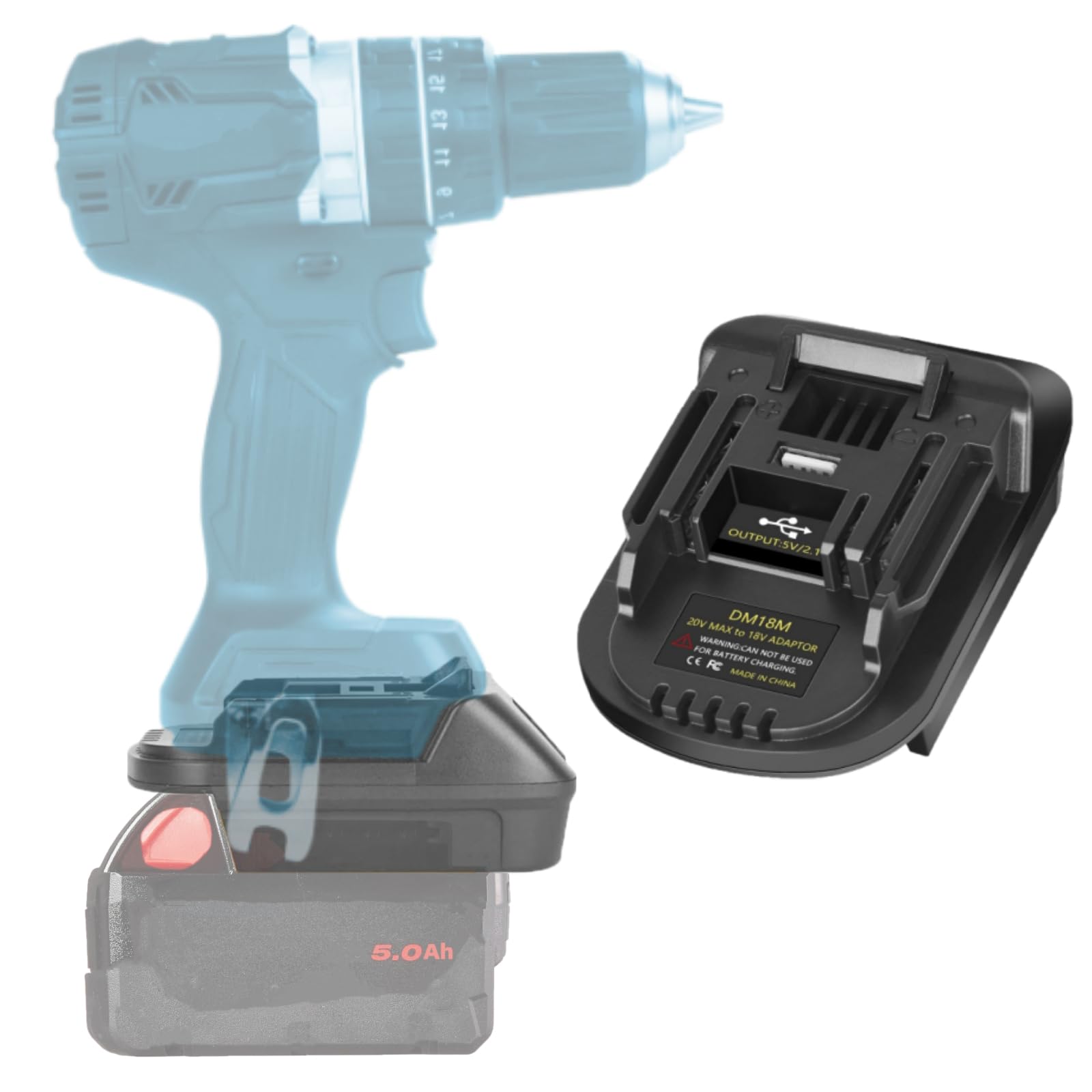 Photo 1 of For Milwaukee Battery Adapter, Convert for Milwaukee for M18 Battery to Work for Other Tools (for M18 Battery to for Makita 18V Tool)