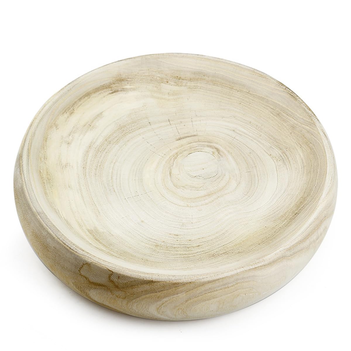 Decorative Wood Bowl,Handcrafted Paulownia Wood Decorative Bowl, Round, for Coffee Table Centrepiece, Key Tray, Fruit Bowl, Natural.