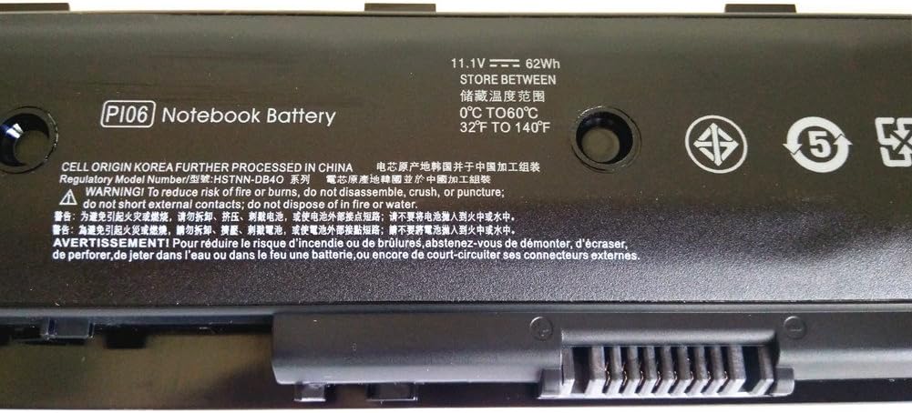 7XINbox 11.1V 5225mAh 62Wh PI06 Laptop Battery compatible with HP Envy 14 14t 14z 15 15t 15z 17 17t 17z Touch 710416-001 710417-001 709988-421 709989-421 HSTNN-LB4N HSTNN-LB4O HSTNN-YB4N HSTNN-YB4O - Image 5