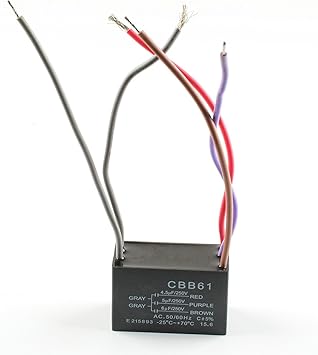 Amazon Com Podoy 5 Wire Ceiling Fan Capacitor For Bm Cbb61 250vac
